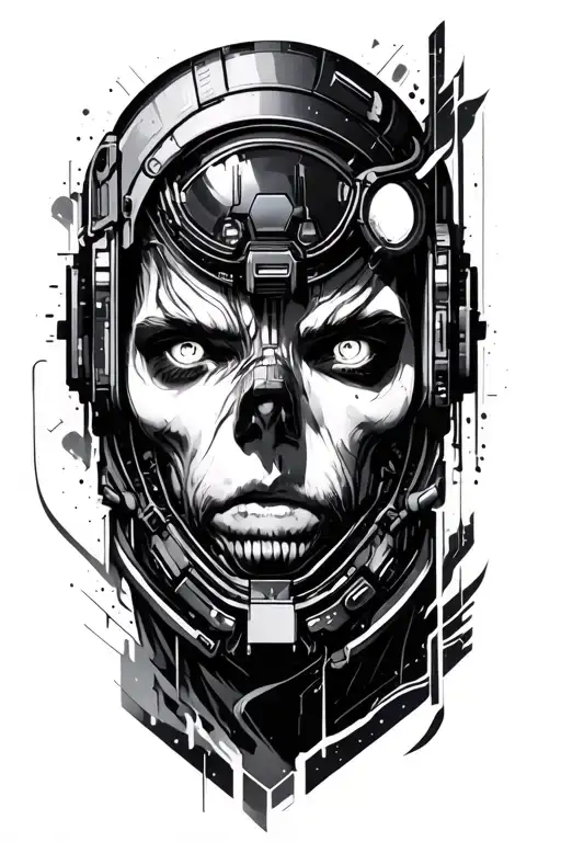 cyberpunk inspired tattoo featuring tattoo design idea