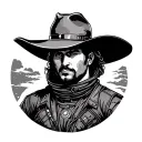 space cowboy tattoo design idea