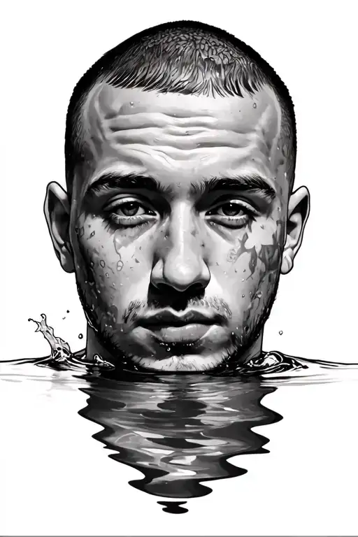 mac miller swimming album cover merged tattoo design idea