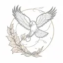 thunderbolt, eagle and oak leafs tattoo design idea