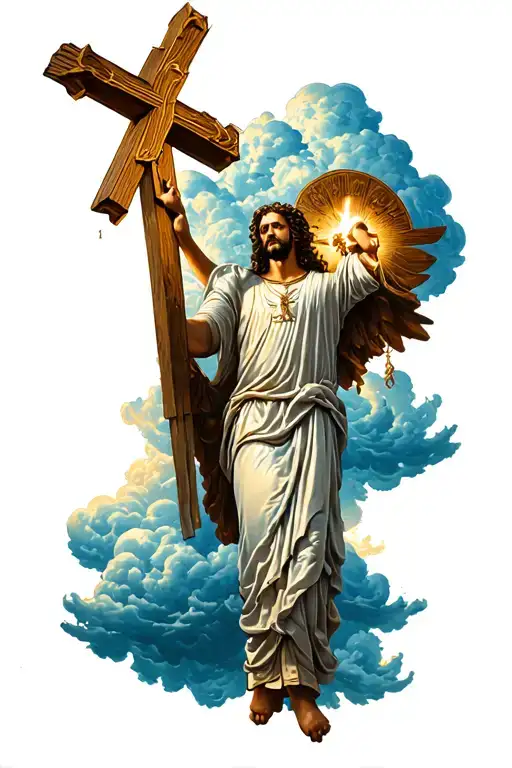 jeremiah 2911 bibble verse with cross and clouds tattoo design idea