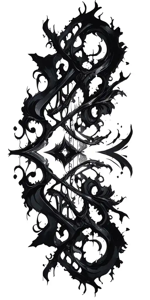 thick cyber sigilism gothic brutalism black abstract dynamic modern neogothic dark tattoo design idea
