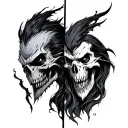 good vs evil tattoo design idea