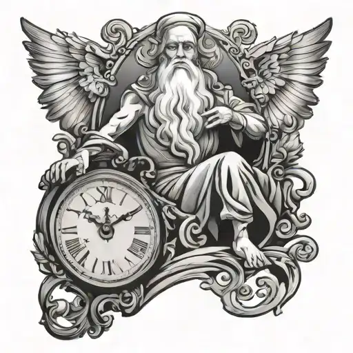 father time piece tattoo design idea