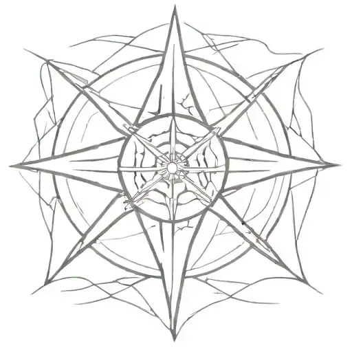 Create a design for a compass rose tattoo inspired by the work of Hans Ruedi Giger. tattoo design idea