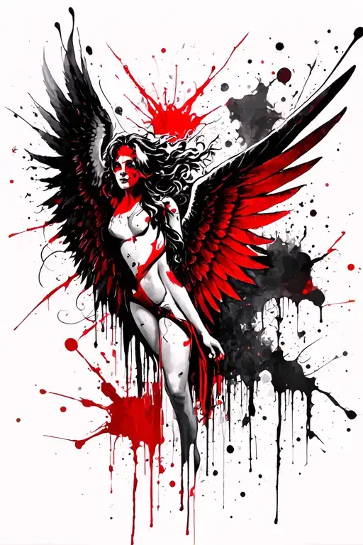 angel and devil wings only tattoo design idea