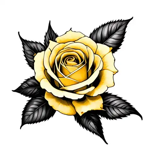 yellow rose, memorial for grandmother tattoo design idea