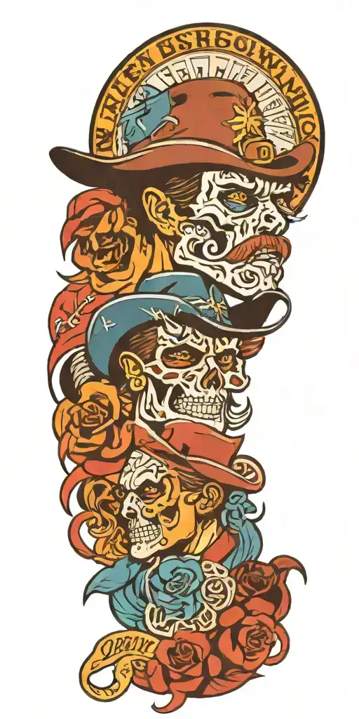 western showdown tattoo design idea