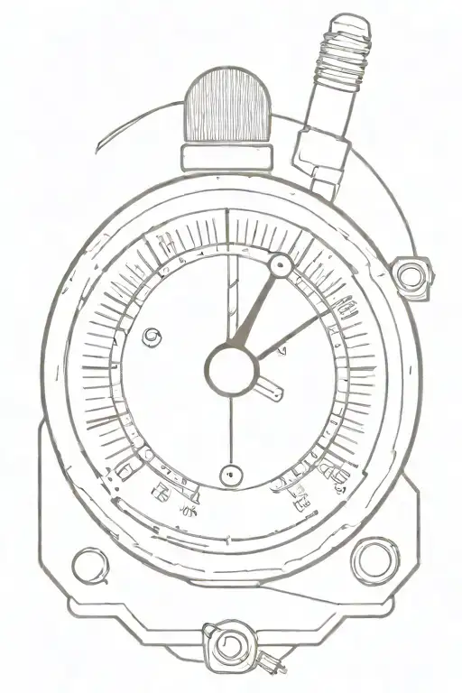 rev counter 7000 rpm guage with needle tattoo design idea