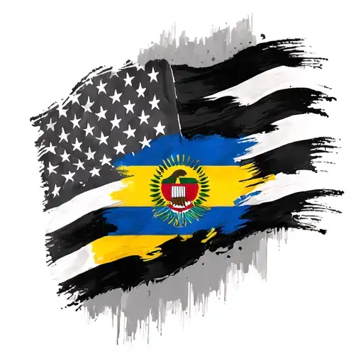 American flag combined with Ecuador flag tattoo design idea