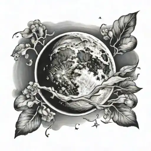moon waxing gibbous moon tattoo design idea