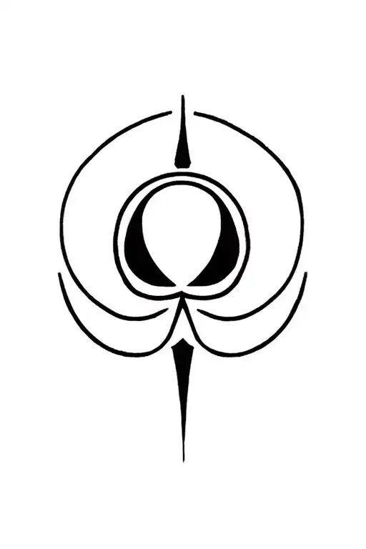 A minimalist and abstract tattoo of a Grateful Dead stealie logo, symbolizing life and music tattoo design idea