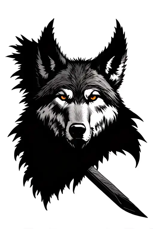 Ulfhednar viking warrior with a wolf pelt tattoo design idea