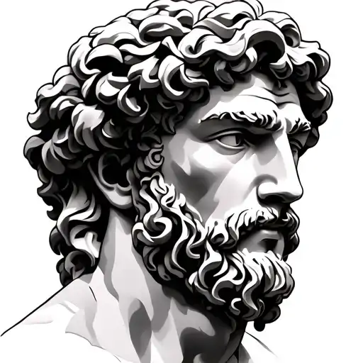 Adonis Greek god face tattoo design idea