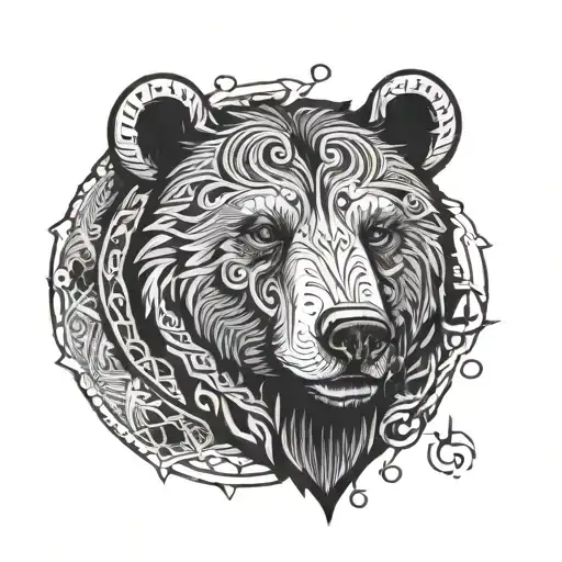 Bear with ursa major in celtic style tattoo tattoo design idea