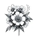 forgetmenot flower with sacred geometry tattoo design idea