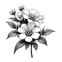 forgetmenot flower with sacred geometry tattoo design idea