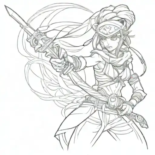 Akali League of Legends tattoo design idea