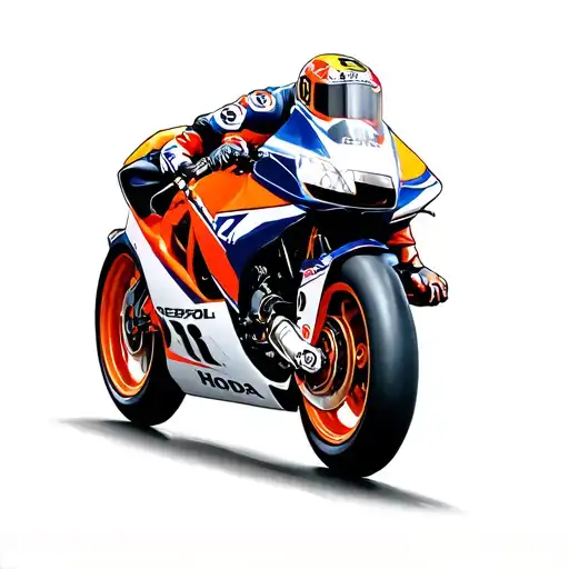 mick doohan wheelie honda repsol 500cc MotoGP motorcycle tattoo design idea