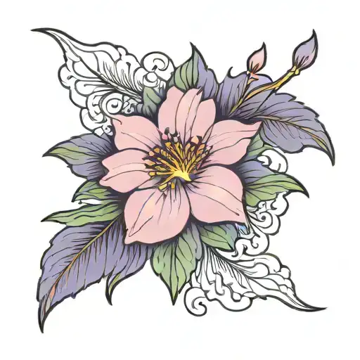 violet one Violet flower tattoo design idea