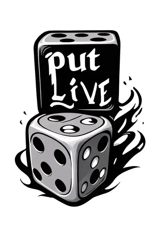 dice  and put long live gordo with muha med dispos and 11:05  tattoo design idea