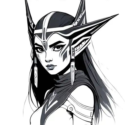 Ahsoka Tano pinup girl tattoo design idea