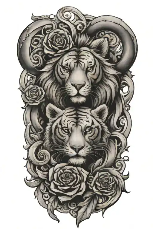 strength courage tattoo design idea