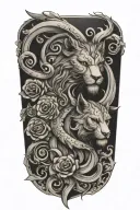 strength courage tattoo design idea