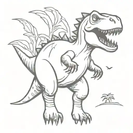 funny dinosaur tattoo design idea