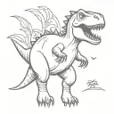 funny dinosaur tattoo design idea