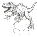 funny dinosaur tattoo design idea