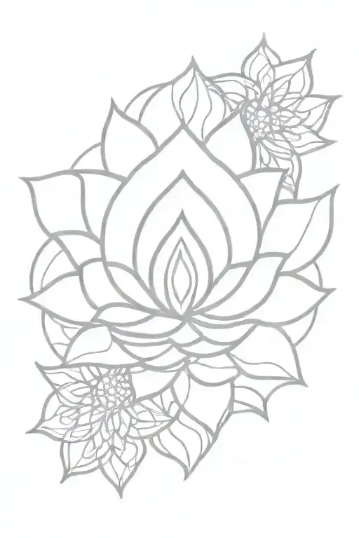 lotus chakra shaman style tattoo design idea
