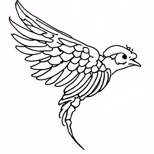 chicken wing skeleton tattoo design idea