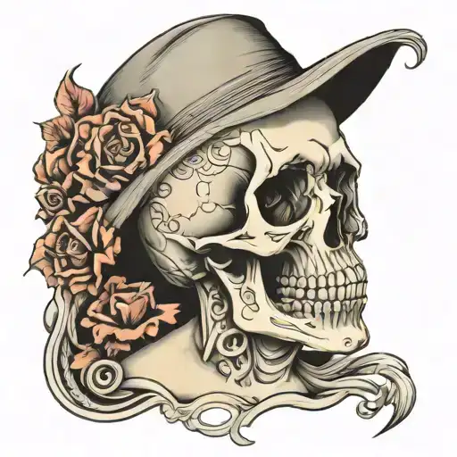 thinker life momento mori brave skull tattoo design idea