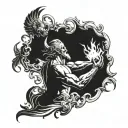prometheus giving fire tattoo design idea