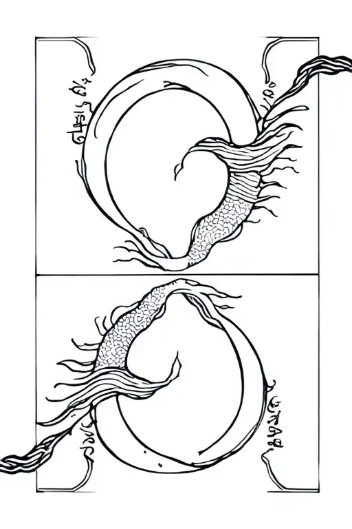 Gemini and Aquarius Japanese Sea tattoo design idea