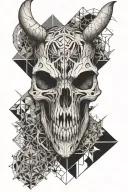 Animal skull surrounded tattoo design idea