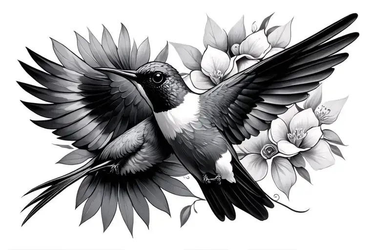 humming-bird tattoo design idea