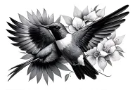 humming-bird tattoo design idea