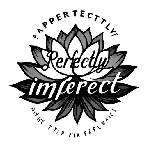 "Perfectly imperfect " unalome symbol with lotus tattoo design idea