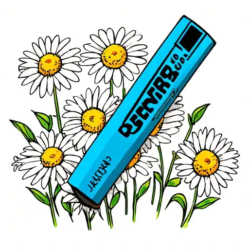 Basquiat's pez dispensor with daisies tattoo design idea
