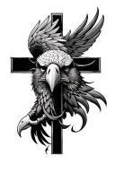  cross with eagle face tattoo design inspired tattoo design idea