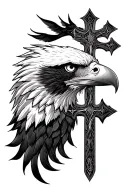  cross with eagle face tattoo design inspired tattoo design idea