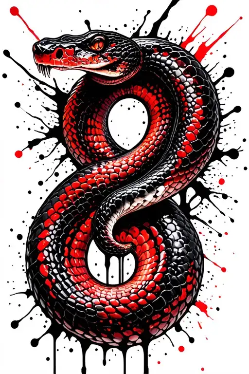 snake and a semicolon tattoo design idea