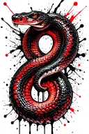 snake and a semicolon tattoo design idea