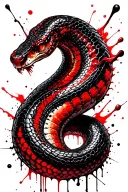 snake and a semicolon tattoo design idea