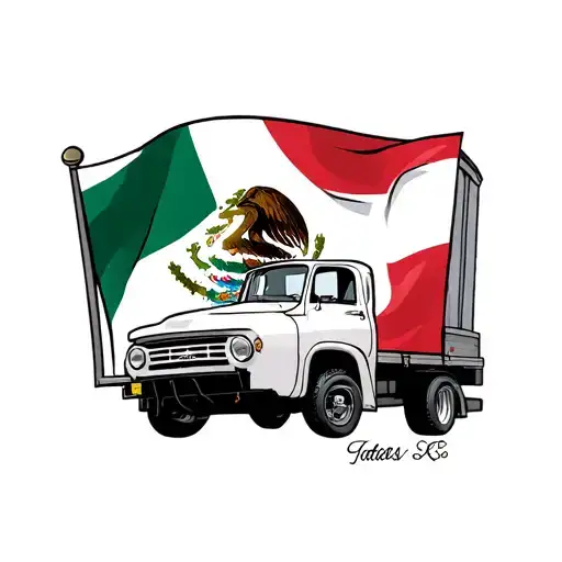 "EBT" Truck, Flag of Mexico, tattoo design idea