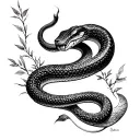 "Nature snake path of self -knowledge" Nature snake path self -knowledge tattoo design idea