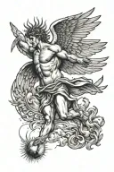 icarus falling from the sun tattoo design idea