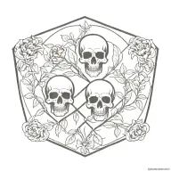 plants with skulls representing dark periods tattoo design idea